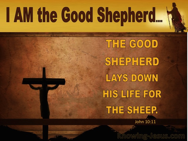 John 10:11 The Good Shepherd Lays Down His Life (brown)